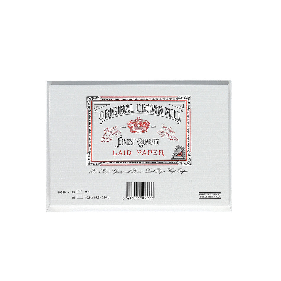Original Crown Mill Classic Laid Paper Card & Envelope Set C6