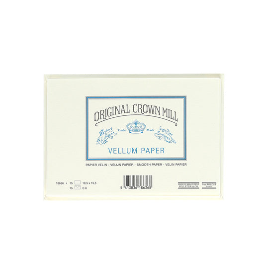 Original Crown Mill Vellum Laid Paper Card & Envelope Set C6