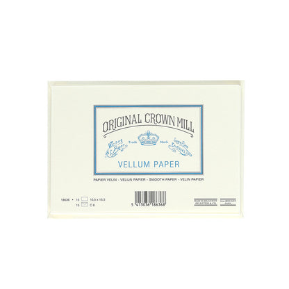 Original Crown Mill Vellum Laid Paper Card & Envelope Set C6