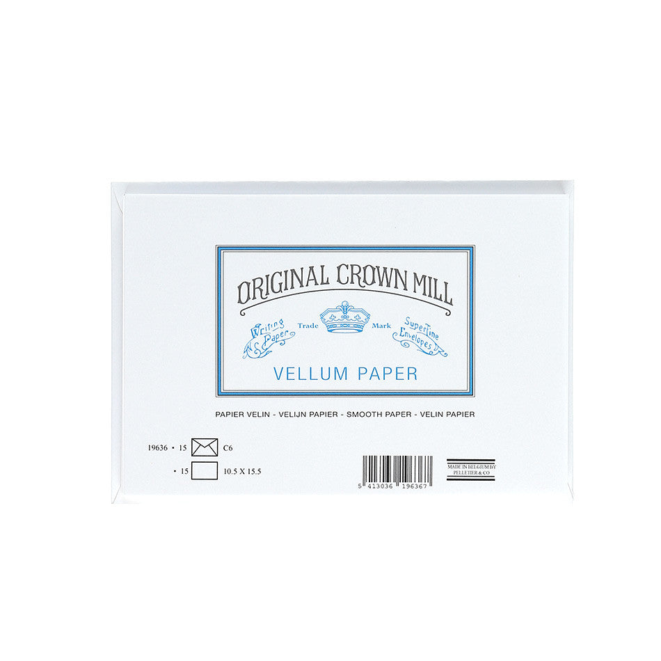 Original Crown Mill Vellum Laid Paper Card & Envelope Set C6