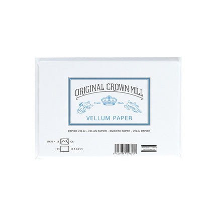 Original Crown Mill Vellum Laid Paper Card & Envelope Set C6