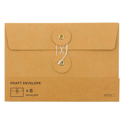 TRAVELER'S COMPANY Kraft String Envelope Medium Horizontal Orange