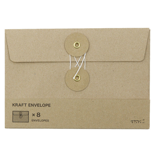 TRAVELER'S COMPANY Kraft String Envelope Medium Horizontal Brown